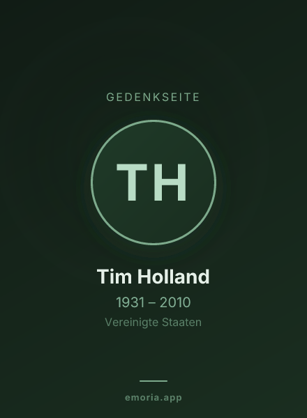 Gedenkportrait von Tim Holland