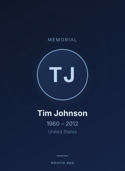 Memorial portrait of Tim Johnson