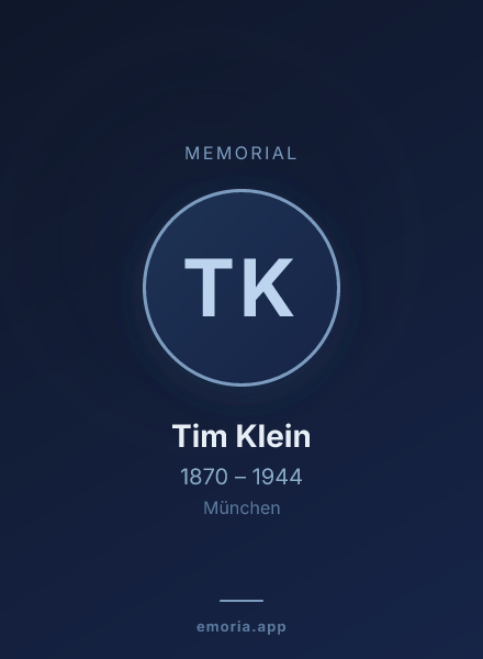 Memorial portrait of Tim Klein