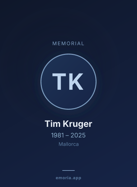 Memorial portrait of Tim Kruger