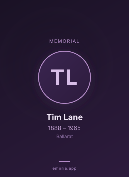 Memorial portrait of Tim Lane