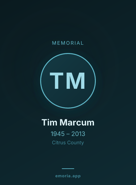 Memorial portrait of Tim Marcum