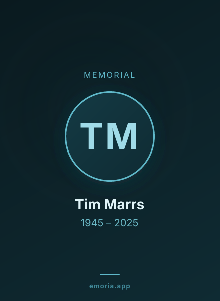 Memorial portrait of Tim Marrs