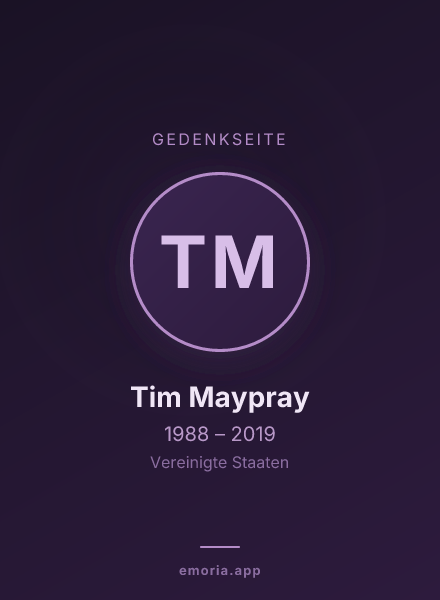 Gedenkportrait von Tim Maypray