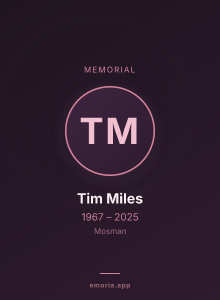 Memorial portrait of Tim Miles