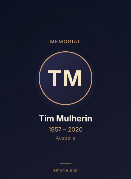 Memorial portrait of Tim Mulherin