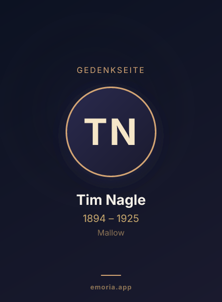 Gedenkportrait von Tim Nagle