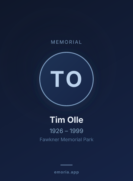 Memorial portrait of Tim Olle