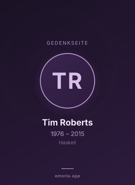 Gedenkportrait von Tim Roberts