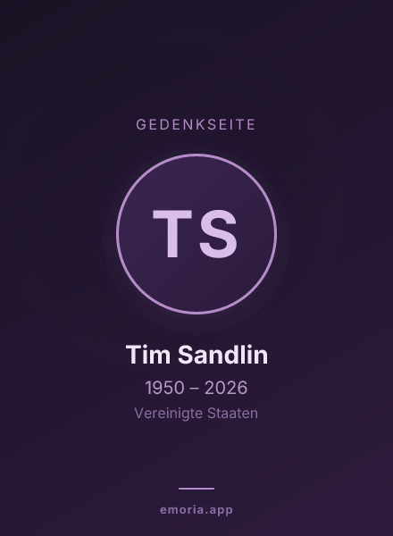 Gedenkportrait von Tim Sandlin