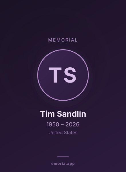 Memorial portrait of Tim Sandlin