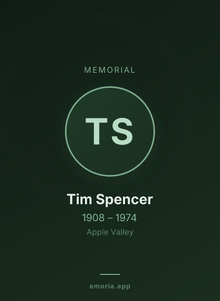 Memorial portrait of Tim Spencer