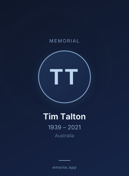 Memorial portrait of Tim Talton