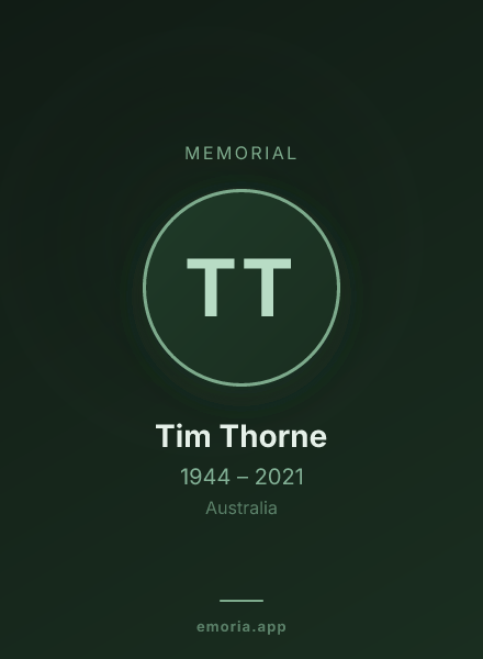 Memorial portrait of Tim Thorne