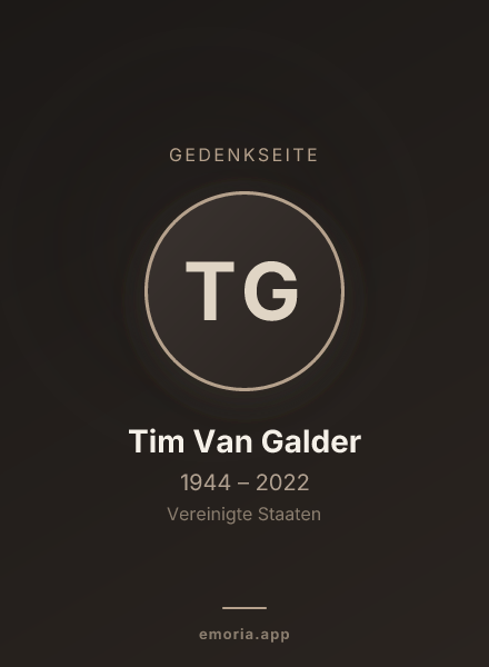 Gedenkportrait von Tim Van Galder