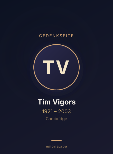 Gedenkportrait von Tim Vigors