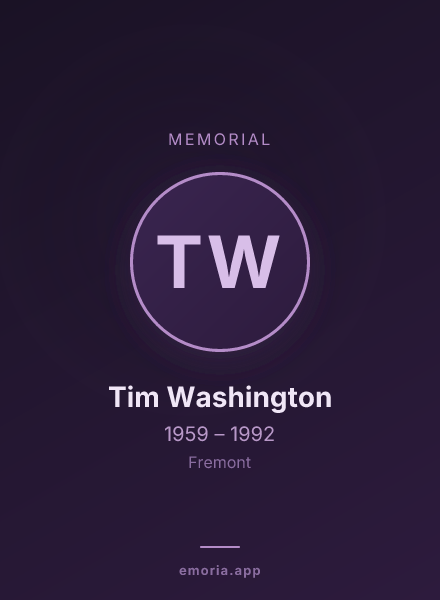 Memorial portrait of Tim Washington