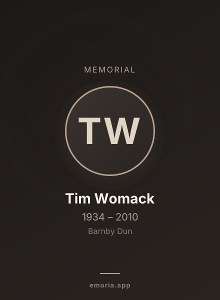 Memorial portrait of Tim Womack