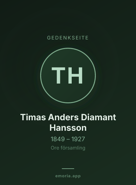 Gedenkportrait von Timas Anders Diamant Hansson