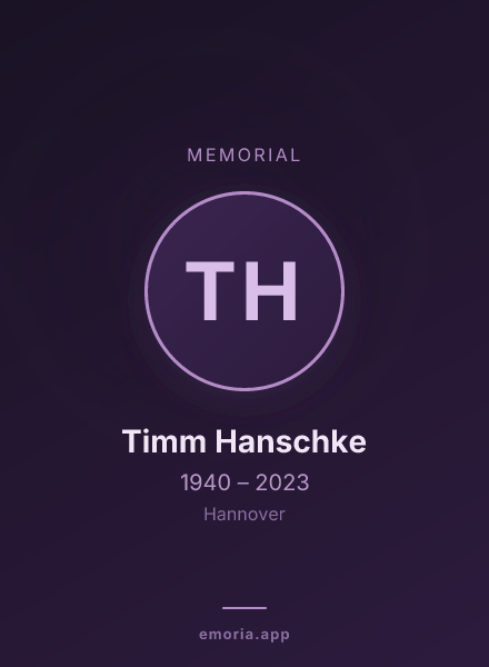 Memorial portrait of Timm Hanschke