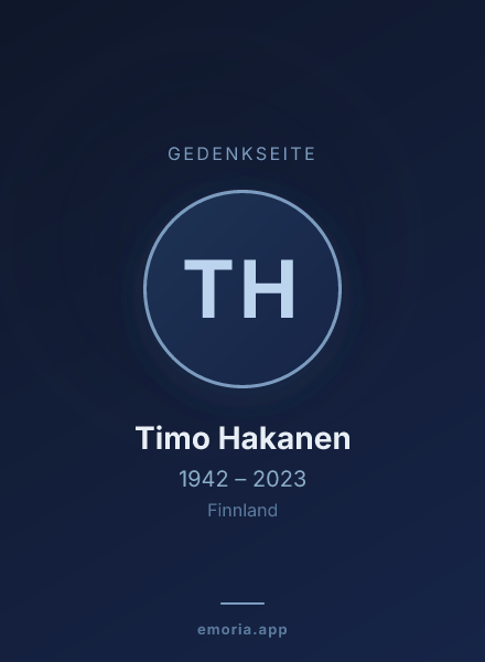 Gedenkportrait von Timo Hakanen