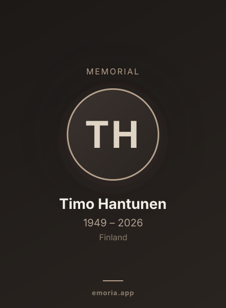 Memorial portrait of Timo Hantunen