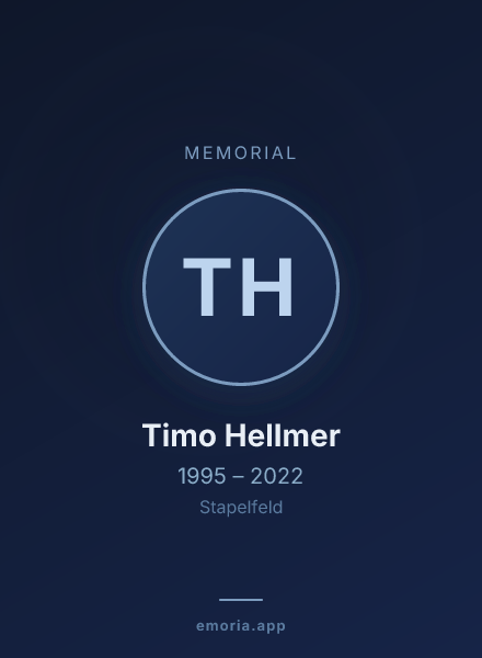 Memorial portrait of Timo Hellmer