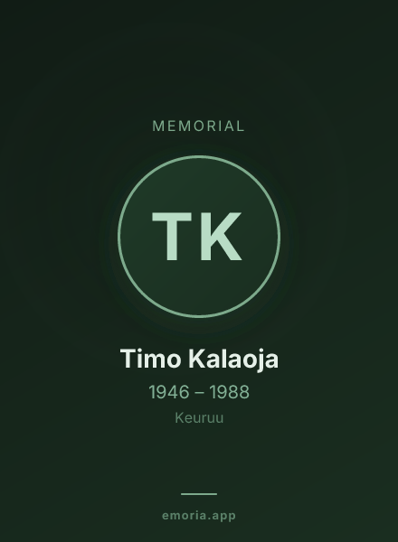 Memorial portrait of Timo Kalaoja