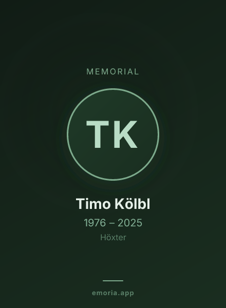 Memorial portrait of Timo Kölbl