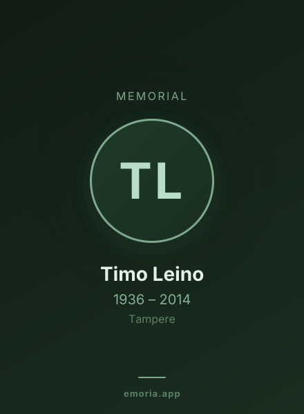 Memorial portrait of Timo Leino