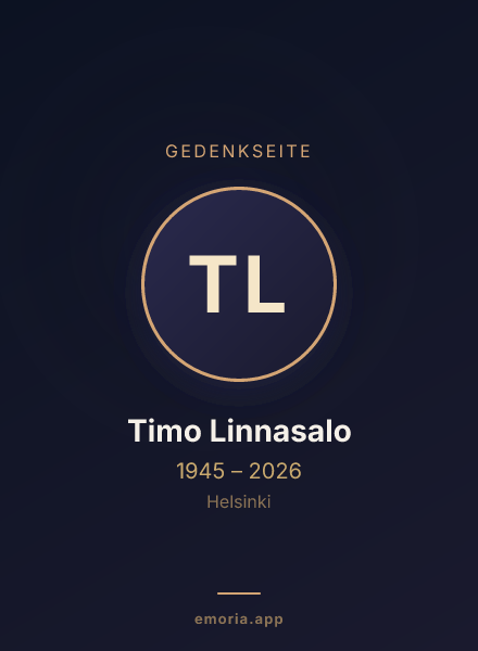 Gedenkportrait von Timo Linnasalo