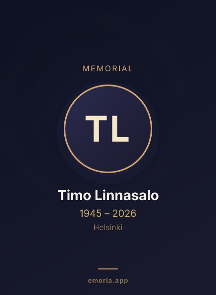Memorial portrait of Timo Linnasalo