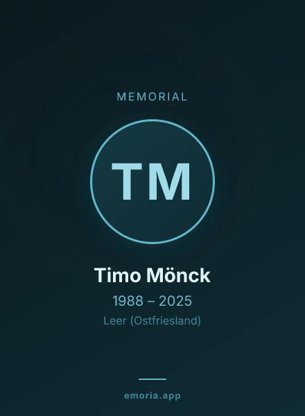 Memorial portrait of Timo Mönck