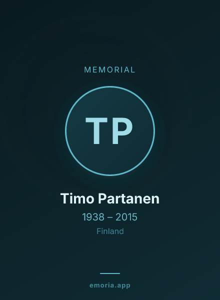 Memorial portrait of Timo Partanen