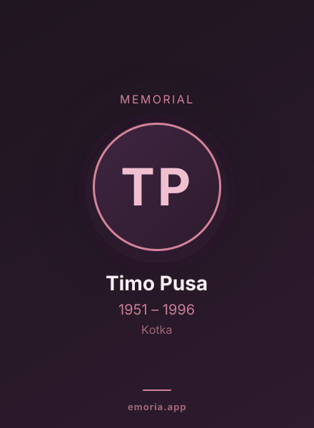 Memorial portrait of Timo Pusa
