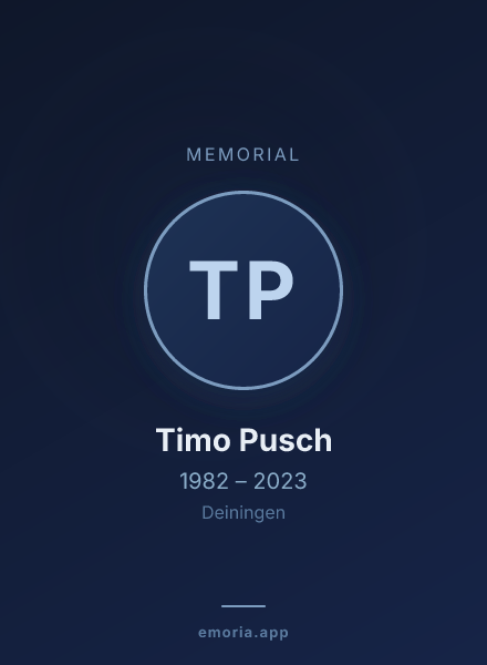 Memorial portrait of Timo Pusch