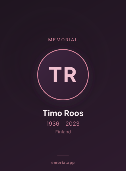 Memorial portrait of Timo Roos