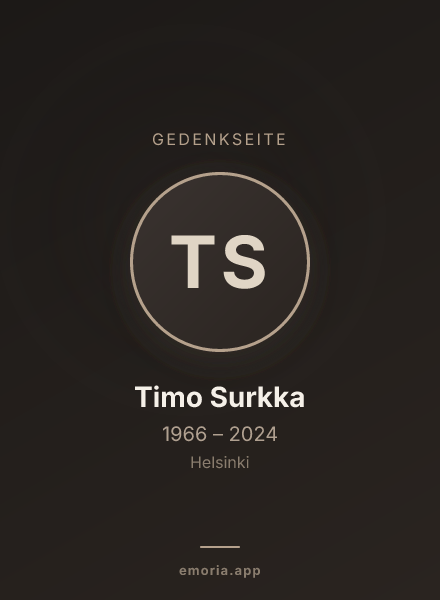 Gedenkportrait von Timo Surkka