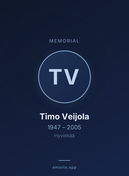 Memorial portrait of Timo Veijola