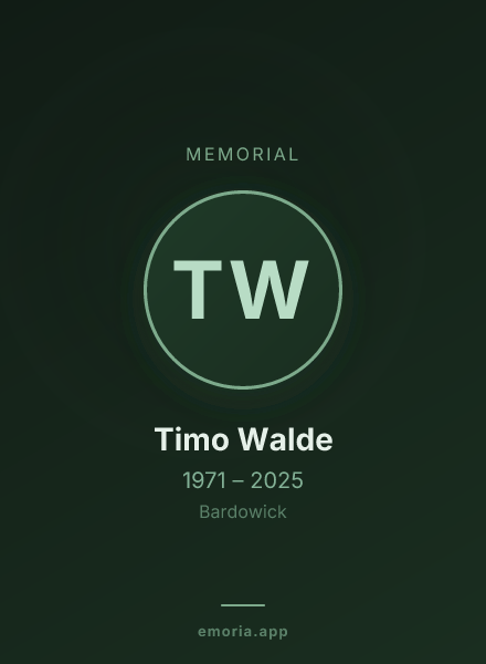 Memorial portrait of Timo Walde