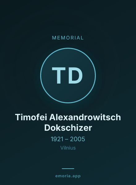 Memorial portrait of Timofei Alexandrowitsch Dokschizer