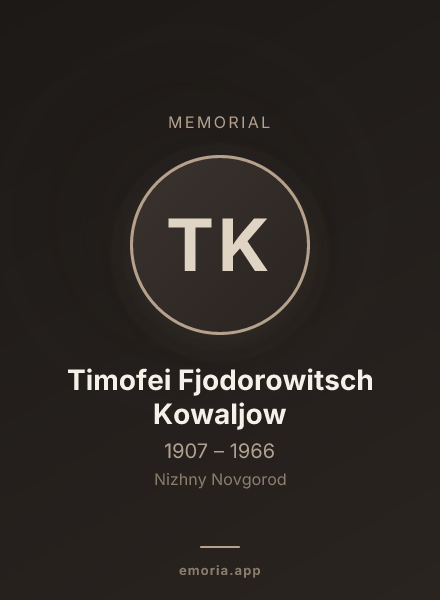 Memorial portrait of Timofei Fjodorowitsch Kowaljow
