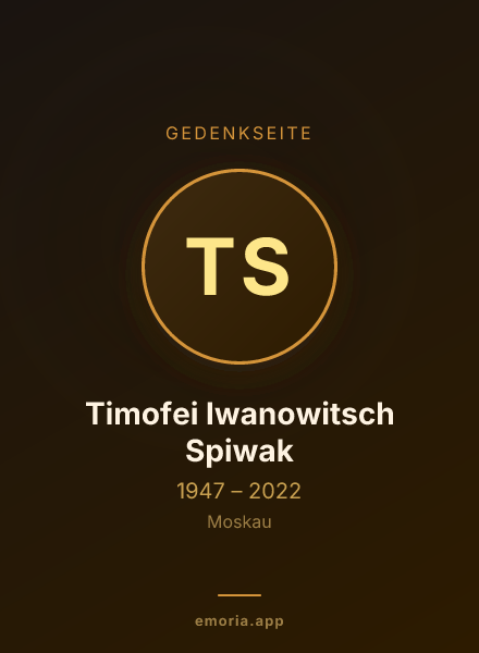 Gedenkportrait von Timofei Iwanowitsch Spiwak