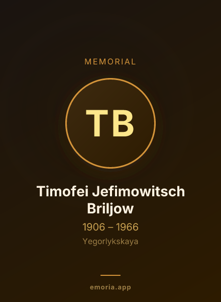 Memorial portrait of Timofei Jefimowitsch Briljow