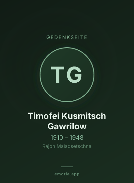 Gedenkportrait von Timofei Kusmitsch Gawrilow