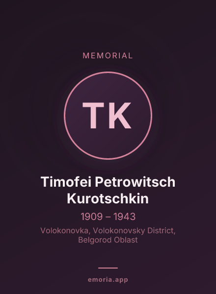 Memorial portrait of Timofei Petrowitsch Kurotschkin