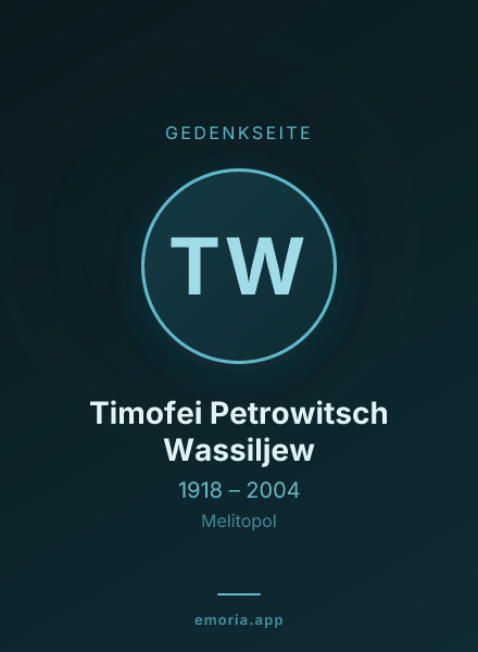 Gedenkportrait von Timofei Petrowitsch Wassiljew