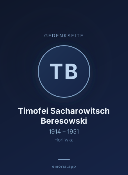 Gedenkportrait von Timofei Sacharowitsch Beresowski
