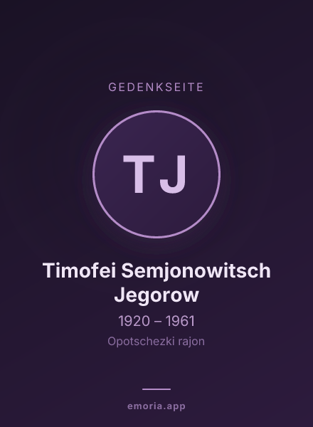 Gedenkportrait von Timofei Semjonowitsch Jegorow