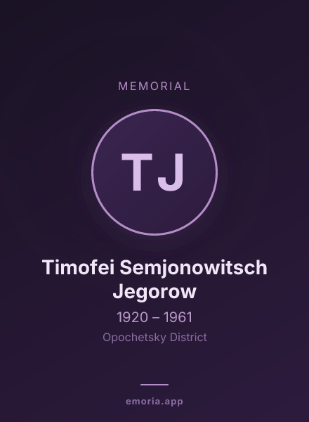 Memorial portrait of Timofei Semjonowitsch Jegorow